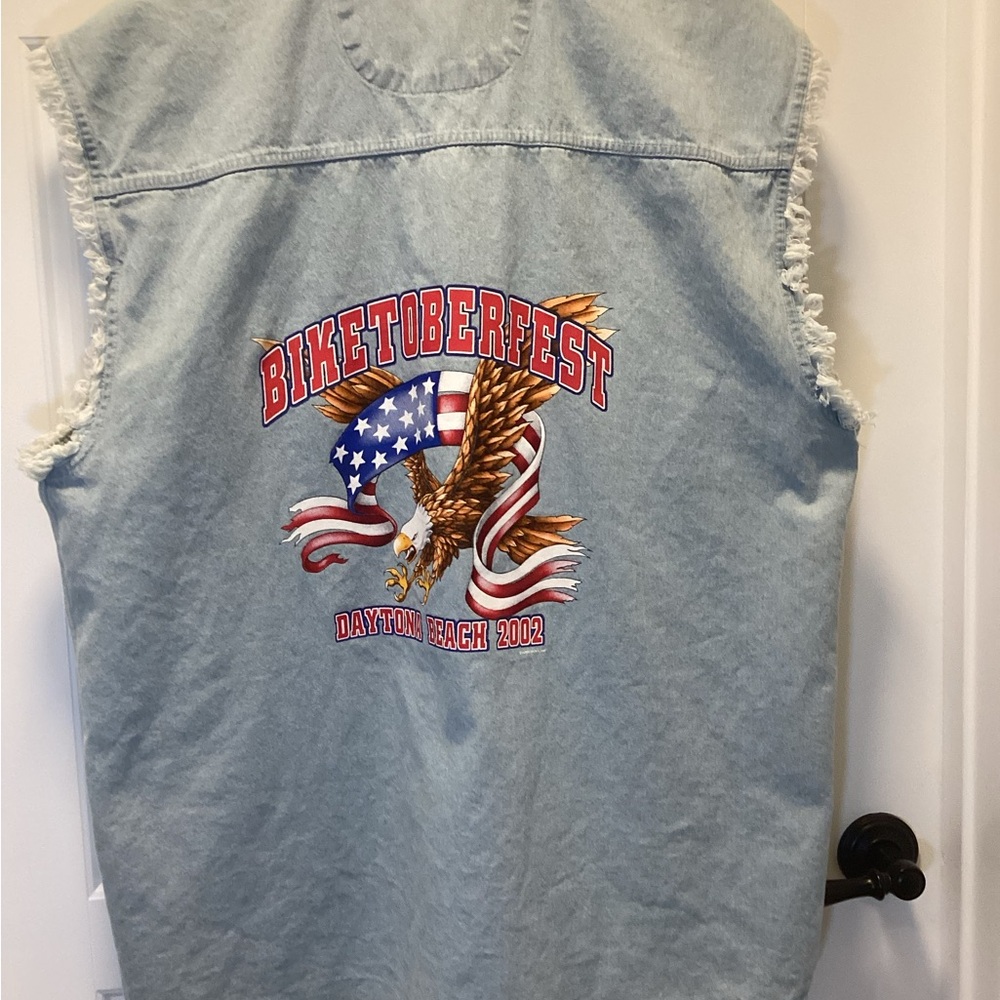 Men's Sleeveless Denim Shirt Biker Vintage 2002.